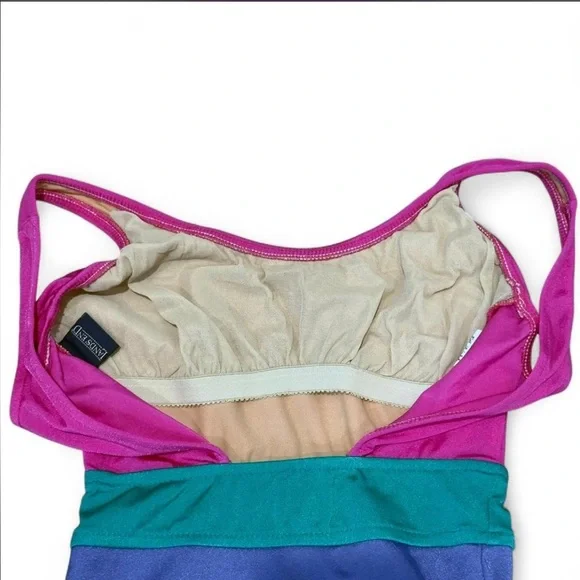 Lands End Vintage 90s Colorblock Swimsuit Small Size 6 - Picture 7 of 12